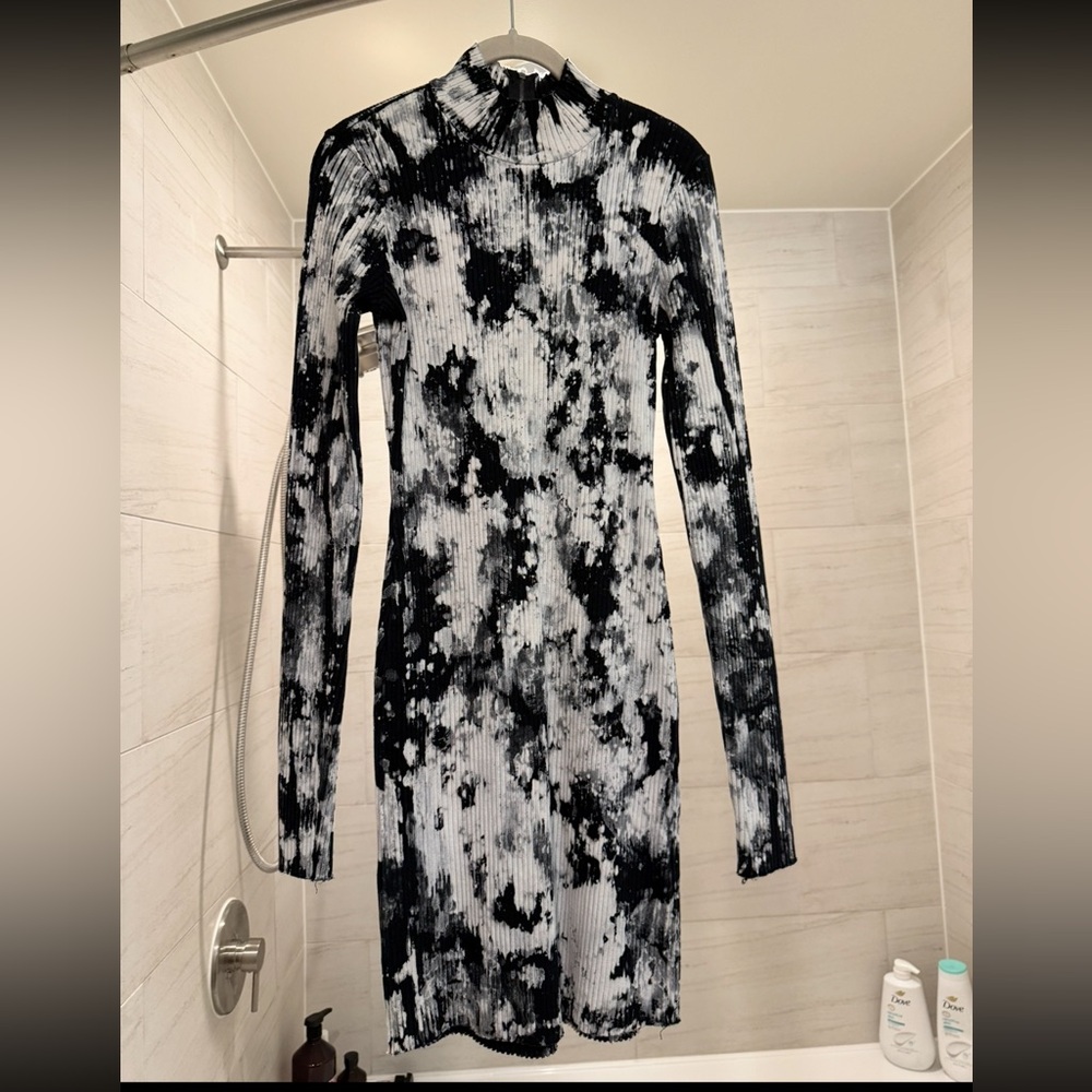 Cotton Citizen Black & White Long Sleeve Dress